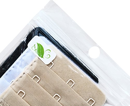 Chanie Women Pack Of 3 Soft Comfortable 3 Hooks Bra Extender,2.4"X 2.3" #TOP4