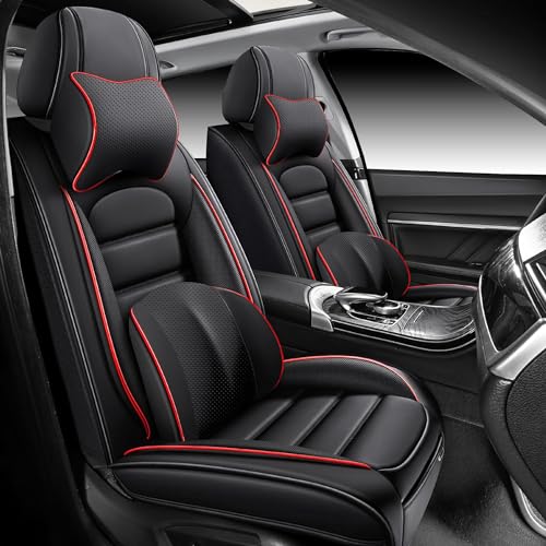 Image of Deluxe Front Covers for Volkswagen Golf SportWagen 2015-2019, Black-Red