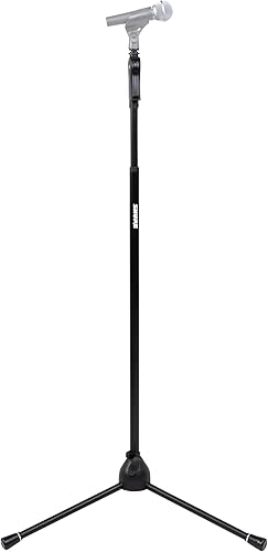 Shure by Gator Soporte de micrófono de trípode de lujo con embrague de pistola con una sola mano (SH-TRIPODSTANDDX)