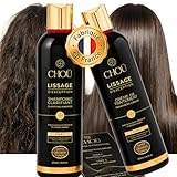 CHOÜ Lissage brésilien Kit professionnel 250ml Sans Formol aux actifs naturels Lissage kératine  3 à 4 applications avec Shampoing clarifiant Convient femmes enceintes et enfants Fabriqué en France