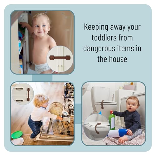 Image of Bates- Child Safety Strap Locks, 10 Pack, Brown