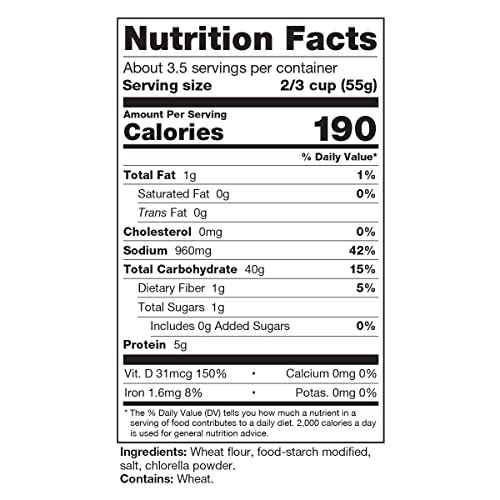 Sun Chlorella Japanese Udon Noodles Chlorella Green Algae Instant Healthy Boost For Soup, Pasta, Stir Fry Bowls - Dry, Ready To Cook - Vegan, Vegetarian - 7.8 Oz (4 Servings) #TOP3