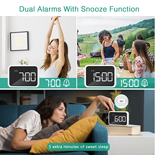 Oria Digital Alarm Clock, Travel Alarm Clock, Digital Led Clock With Usb Charging, Dual Alarm, Adjustable Brightness, Snooze, Small Clock For Bedroom,Travel #TOP1