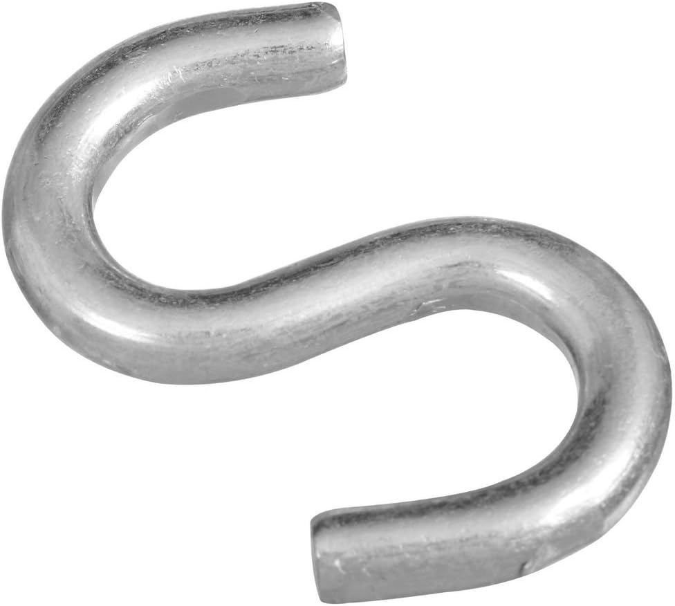 National Hardware N121-665 V2076 Open S Hooks in Zinc plated, 2 pack