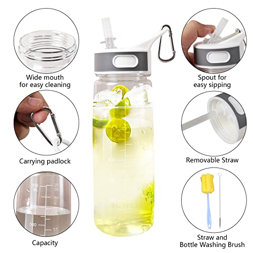 Bottled Joy Water Bottle, 800Ml Clear 27Oz Water Bottle With Straw, Sports Water Bottle Tritan Leakproof Bpa Free For Fitness Outdoor Cycling Gifts For Men Women #TOP3