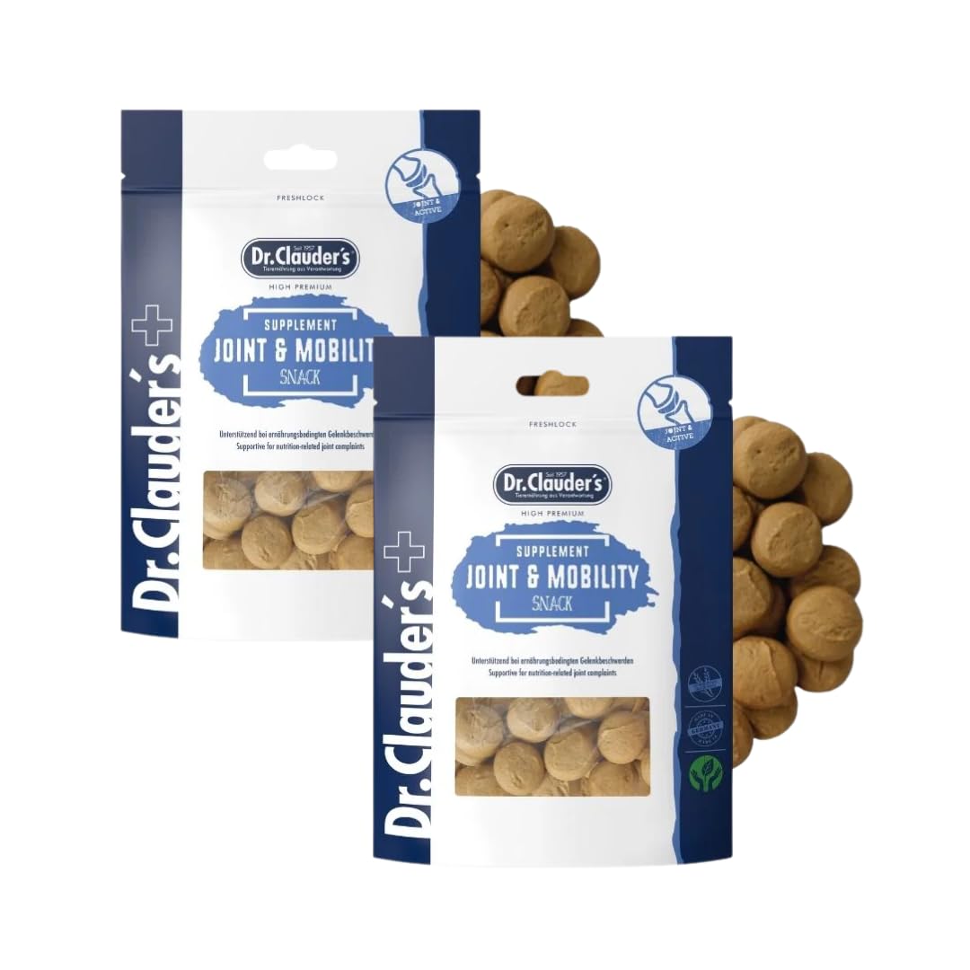 Snack Joint & Mobility | Bocconcini per cani e gatti | 2 x 150 g | Vitamine | Dr. Clauder's | Alimento complementare | Per integrare la razione giornaliera | Con gelatina idrolizzata | Confezione Doppia