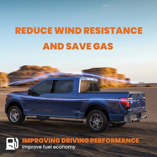 Image of KUIPERAUTO 5FT Tri 3-Fold Soft Folding Truck Bed Tonneau Cover Compatible with 2019 2020 2021 2022 2023 2024 2025 2026 Ford Ranger 5FT On Top-61 inch