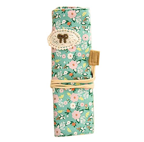 Preisvergleich Produktbild Drawihi Nektar doppelte Reißverschluss Tasche Garten kleine Blumen Schreibwaren Tasche Lernen Lieferungen Grün