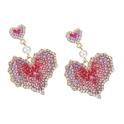 Collier coeur d'amour et choutes d'oreille femmes le cadeau parfait pour célébrer les fêtes