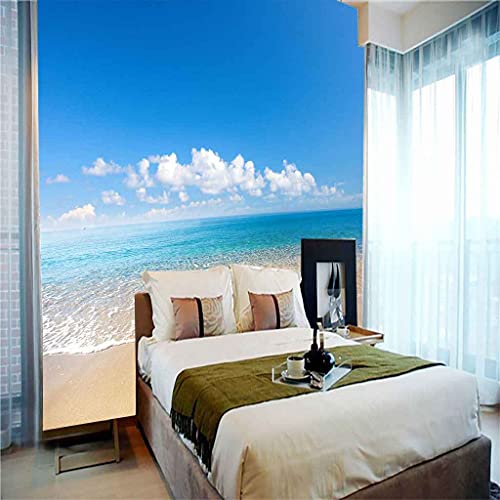 Poster géant mural auto-adhésif 3D effet plage mer - 5
