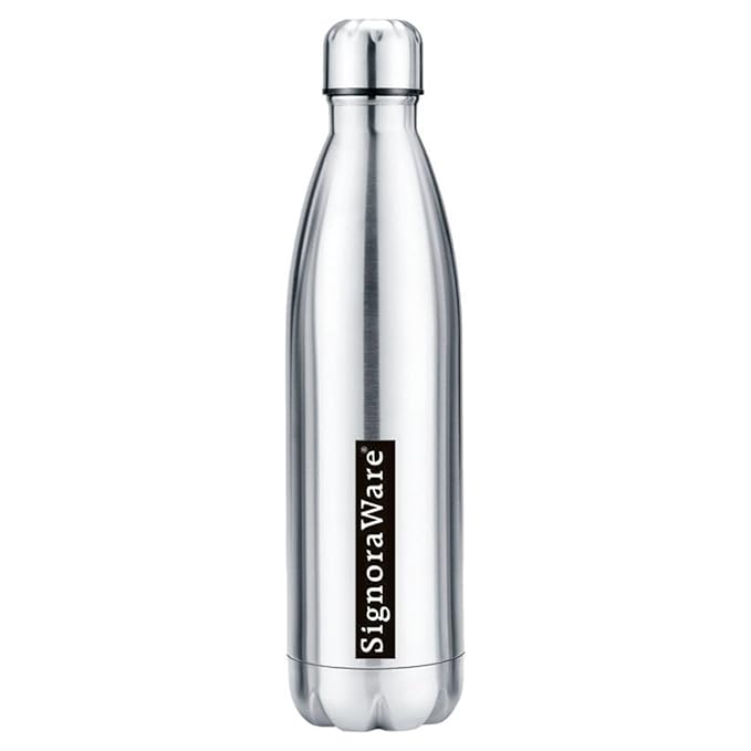 Signoraware Aqualene Vacuum Steel cola Hot and Cold bottle 1000ml,Multicolour (1 Piece)