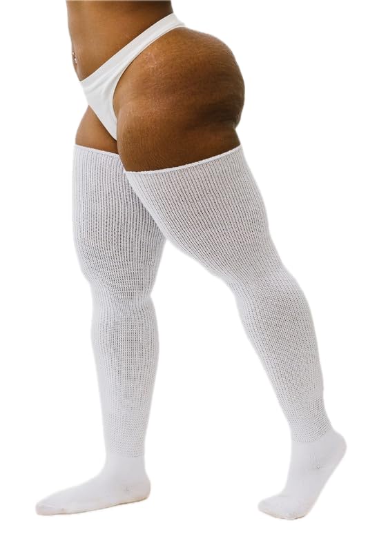 Image of Thunda Thighs Plus Size Thigh High Socks, Over the Knee High Boot Stockings Leg Warmers, Extra Long & Thick Socks