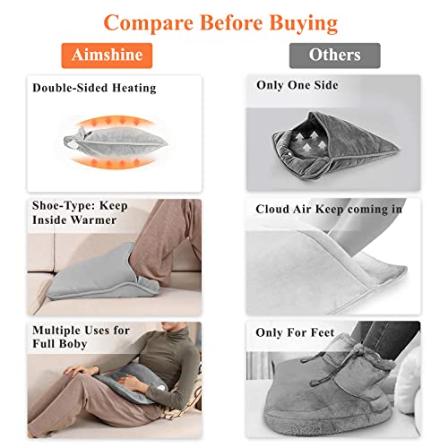 Electric Heated Foot Warmer Double-Side Foot Heating Pad,Ultra Soft Flannel Electric Fast Heating Pad,Auto Shut Off, 6 Temperature 4Timer Setting Foot and Hand Pain Relief Large 16''x16''