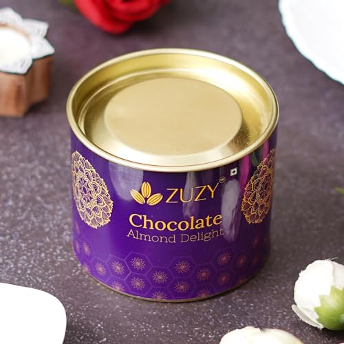 Image of eCraftIndia Set of 4 Red, Golden White Pearls Rakhis for Brothers with Zuzy Almond Chocolate Box, Rakhi with Chocolate Gift - Roli Chawal Pack, Raksha Bandhan Greeting Card