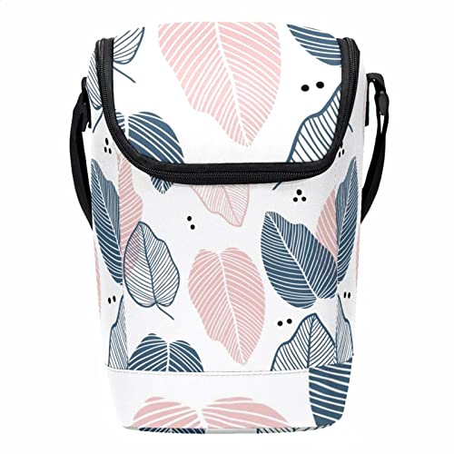 Bolsa de almuerzo reutilizable con estampado de hojas lonchera pequeña 2