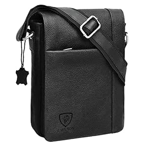 100% Pure Genuine Real Vintage Hunter Leather Handmade Mens Leather Flapover Everyday Cross Body Shoulder Work Messenger…