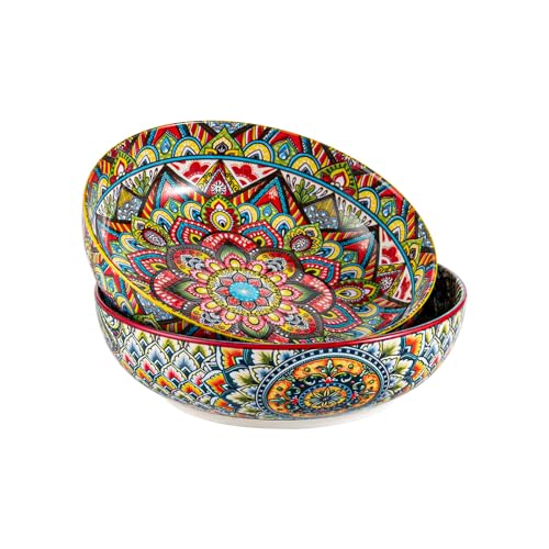 Henten Home Pastateller Set, Suppenteller/Buntes Tiefteller 2er,...