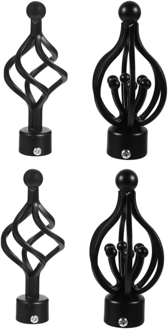 Curtain Rod End for Twist Sturdy Iron Decorative Heads Easy to Fit Your Rod