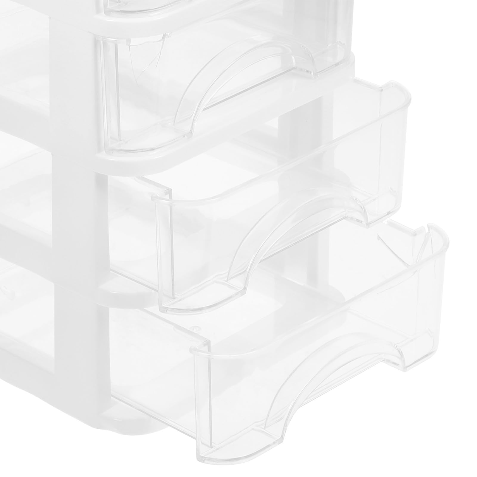 Organizer da Scrivania Multifunzione Struttura a Cassetti in Plastica Bianca, Contenitore per Cancelleria Strati per Decorazione della Casa