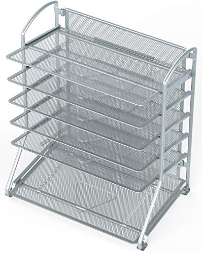 Simplehouseware 6 Trays Desktop Document Letter Tray Organizer, Silver #TOP2