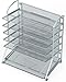 Simple Houseware 6-Tier Sliding File Organizer, Desk Letter Tray for Document and Mail Sorting, Silver