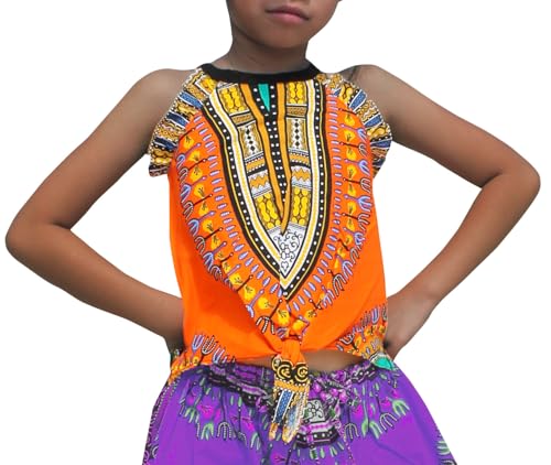 RaanPahMuang Girls Light Sleeveless Dashiki Dance Show Cotton Frill Angel Shirt