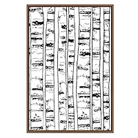 SIGNWIN Canvas Wall Art Black and White Birch Trees Bark Pattern Nature Wilderness Mixed Media Farmhouse/Country Closeup Relax/Calm Duotone for Living Room, Bedroom, Office - 16