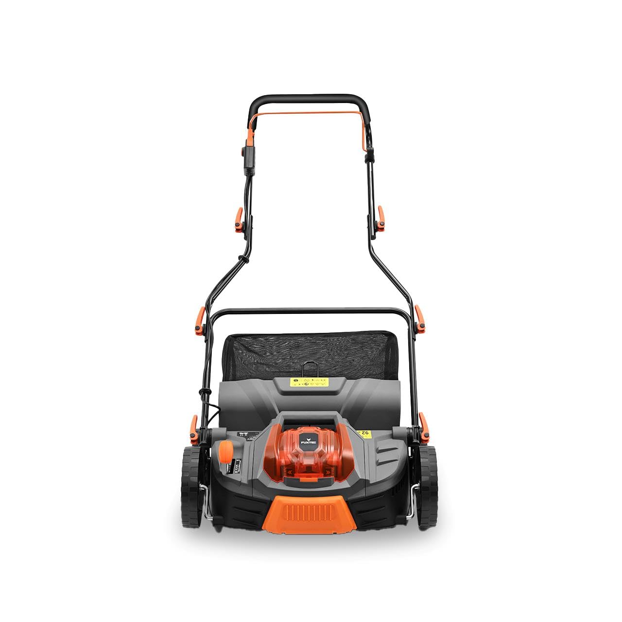 FUXTEC Aérateur à batterie 40 V FX-E2VE38SET - 2 en 1 Aérateur et Scarificateur, Largeur 38 cm, Panier 45 L, 2 piles incluses