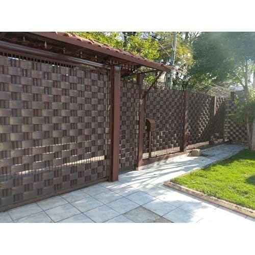 Protetor de Portão e Limitador de Grama, 25/50 Metros, Marrom, com Borda Reforçada (Marrom, 25 metro