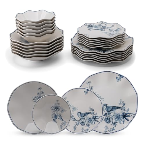 Service de table en porcelaine de 24 pièces – Güral Porselen Nesrin – Blanc ivoire pour 6 personnes – Service élégant
