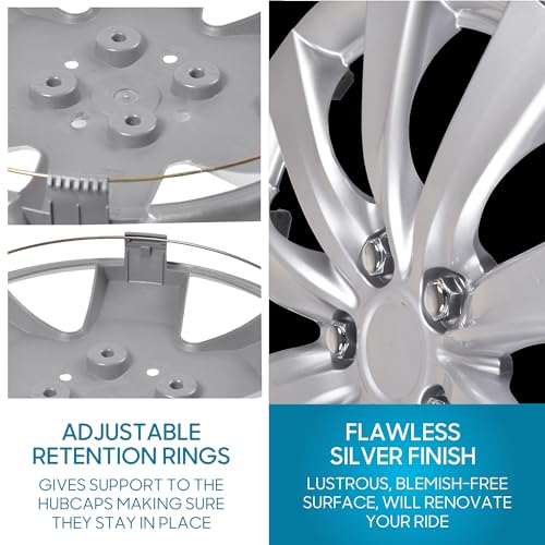 Image of BDK Hubcaps Wheel Covers for (2011-2013) Toyota Camry 16 Inch Hubcaps Set of 4, Snap-on Direct OEM Replacement for Toyota Corolla Hubcaps 16 Inch Wheel Covers Impact-Resistant High Durability