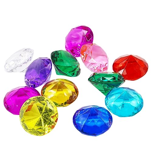 KaTiak 26 Piezas Gemas, 40mm Diamante Acrílico, Multicolor Grandes Gemas, Gran Diamante,Juguete Diamante para Niños