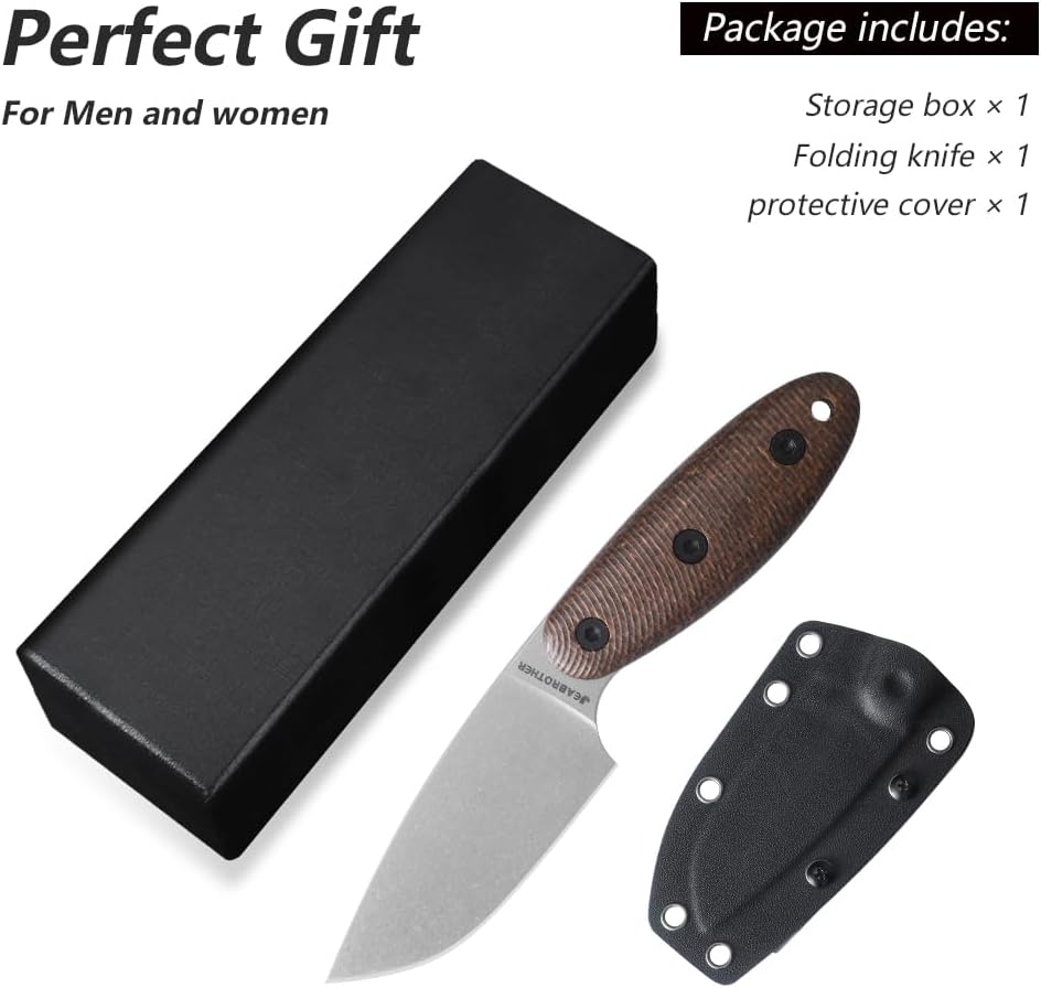 DC53fixed blade knife Kydex scabbard men's and women's EDC outdoor camping fruit knife (white)