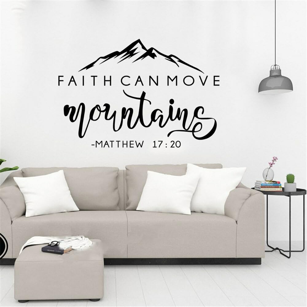 GADGETS WRAP Vinyl Sticker Faith Can Move Mountains Bible Verse Vinyl Wall Sticker Wall Decal 1