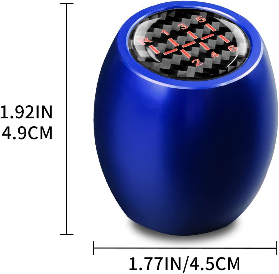 KUNGKIC for MT 2021-2025 Toyota GR86 Subaru BRZ Aluminum Manual Gearbox Shift Shifter Knob with Real Carbon Fiber Sticker Interior Accessories (Blue)