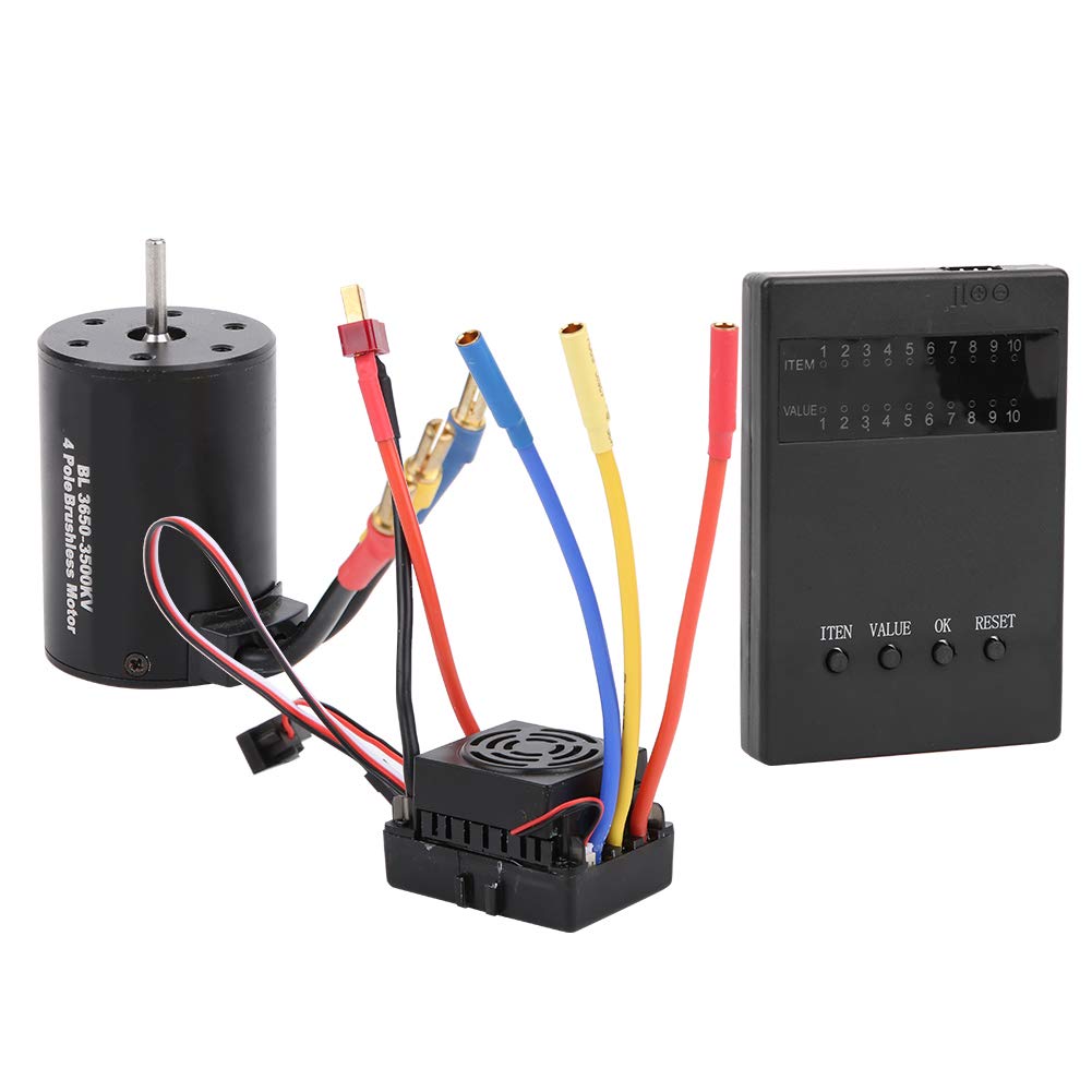 Moteur sans balais, 3650 3500KV Carte de Programme de Moteur sans balais 60A ESC Combo pour Voiture 1/10 RC