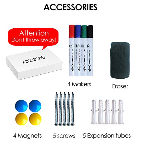 Xiwode Magnetic Dry Erase Board, Wall Mounted Whiteboard, 90 X 60 Cm, Lightweight White Board, Wall Mounted Board For Kids, Home, Office, School #TOP4