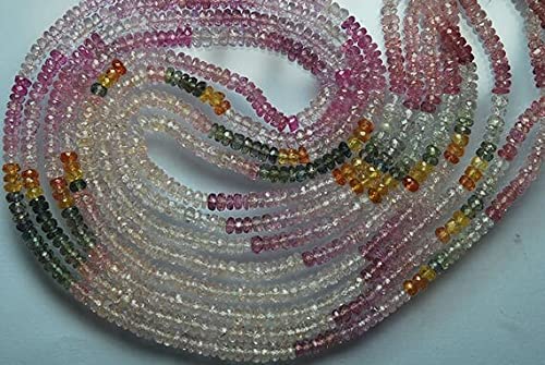Saphir multicolore AAA perles rondelles facettées 3.5mm pour bijoux haut de gamme