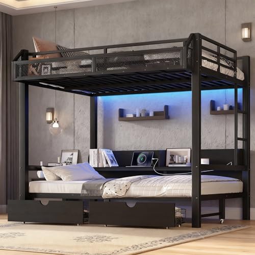 Bellemave Full Over Full with Drawers and LED