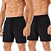 HOPLYNN 2er Pack Sporthose Herren Kurz mit Reißverschlusstasch Sport Short Laufhose Schnell Trocknend Schwarz M Ort mit günstig Kaufen-HOPLYNN 2er Pack Sporthose Herren Kurz mit Reißverschlusstasch Sport Short Laufhose Schnell Trocknend Schwarz M