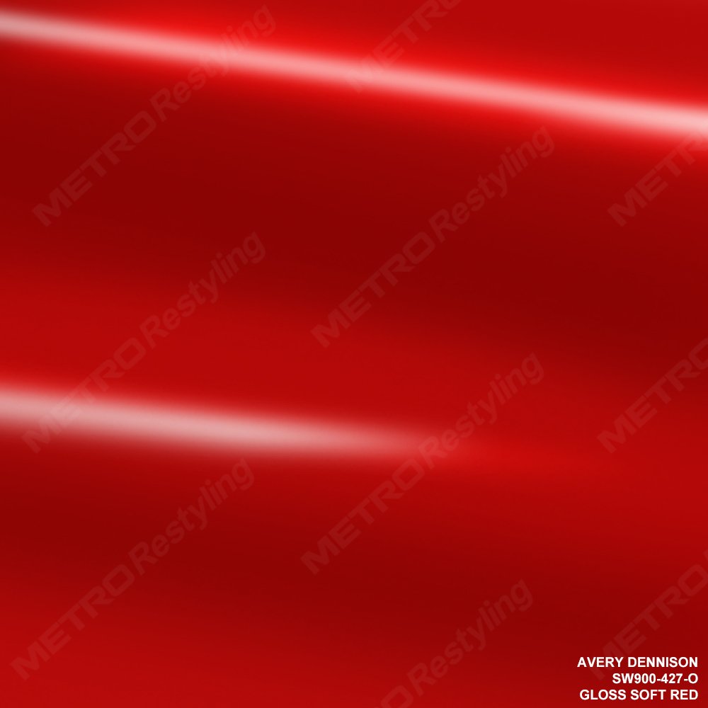Avery SW900-427-O Gloss Soft RED 3in x 5in (Sample Size) Supreme Vinyl Car Wrap Film