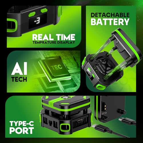 Image of SpinBot IceDot Core X1 Wireless Mobile Cooler | Portable Cooling with Detachable Battery | Smart AI, P1, P2 Mode for Temperature Control | 10W Freeze Cooling | Android & iOS Devices