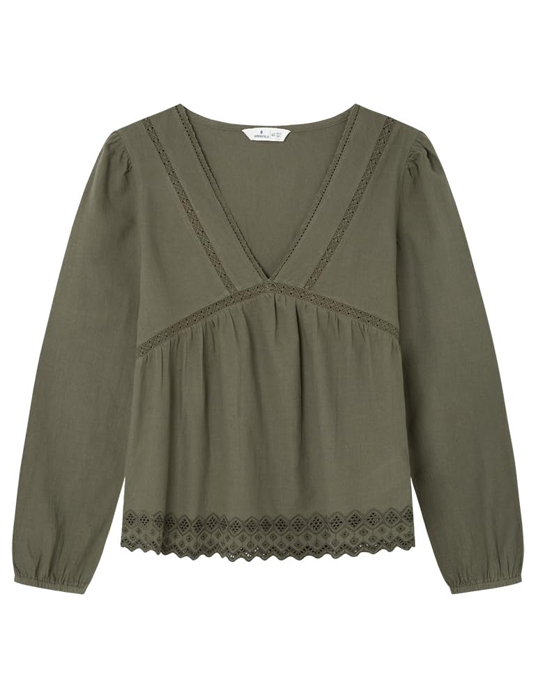 SPRINGFIELD Khaki Blouse 38, Khaki CRIS, 10