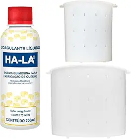 Coalho Líquido Ha-la Coagulante + 1 Forma Queijo Minas 500g + Forma Minas 1Kg