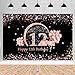 Happy 12th Birthday Decorations Backdrop Banner for Girls Happy 12 Years Old Party Fabric Sign Poster Girl Birthday Black and Rose Photo Background 12th Birthday Party Supplies, 59