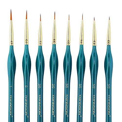 Transon Detail Art Paint Brush Set 8pcs with Triangular Handle