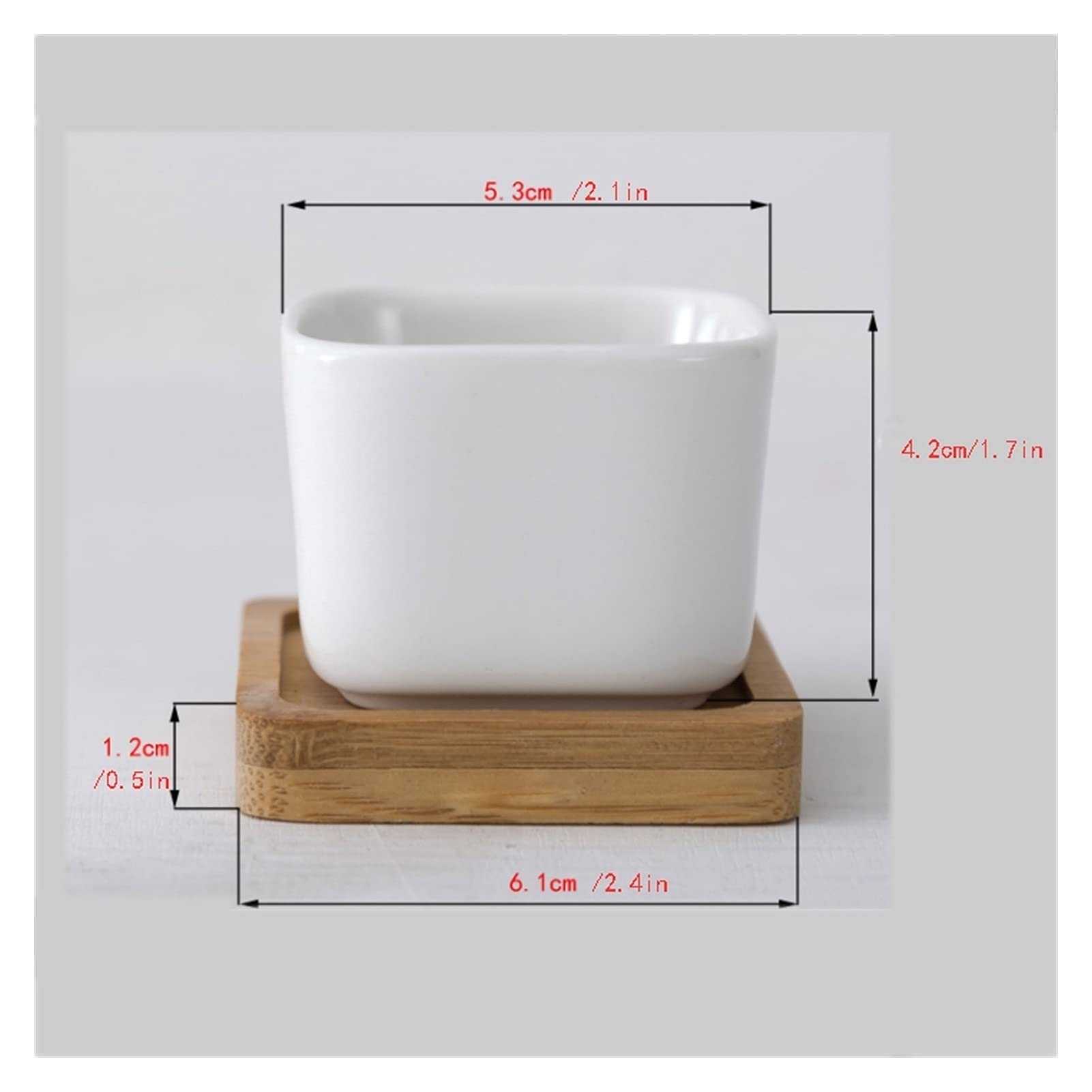 Doniczka 2 sztuki geometryczna biała ceramiczna kwadratowa doniczka do Bonsai mała doniczka na sukulenty nowoczesny mały kaktus doniczka taca doniczka