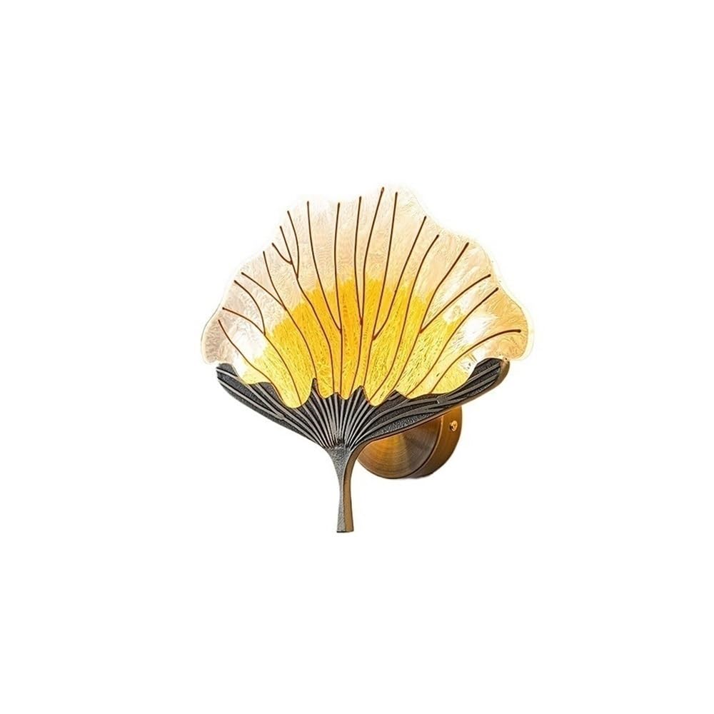 E7v2T9k6 Wall Lamps Leaf Shape Bedside Wall Lamp Study Bedroom Corridor Retro Lighting Fixture Sconce Decor