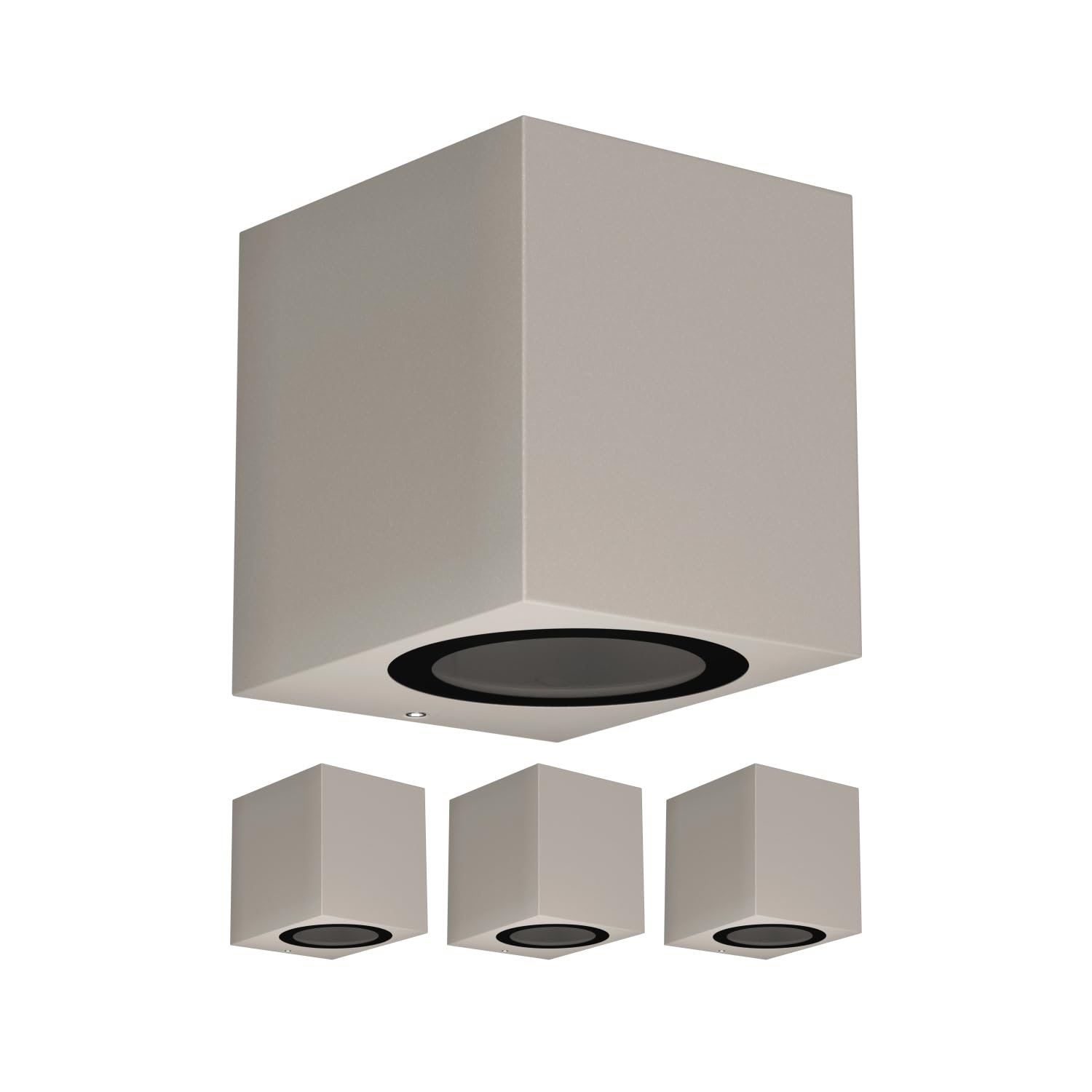 ledscom.de 4 pcs. wall Light ALSE for Outdoors, IP54, Downlight, Grey matt, Angular, 1x GU10 max. 35W