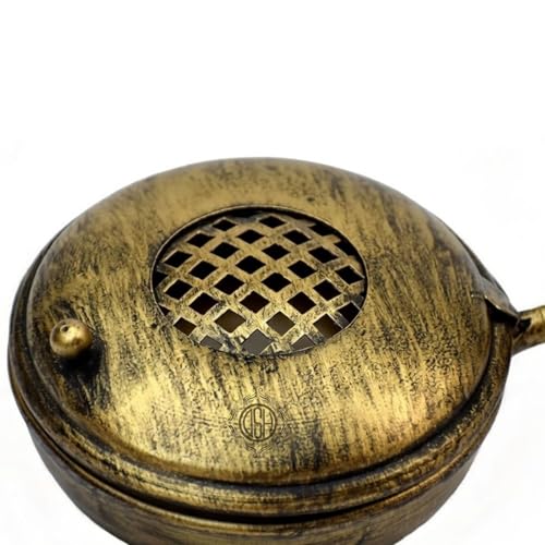 Image of DSH Home Purifying Hand-Loban Incense Burner, Loban Burner with Handle, Dhoop Dhuni Burner Sambrani Dhoop, Resin & Home Office Temple Prayer Butler (Antique)